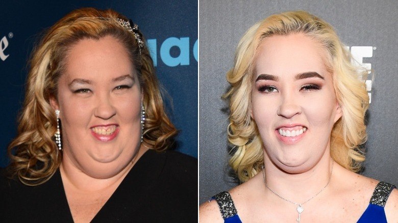 Split image of Mama June smiling