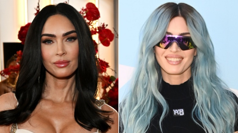 Megan Fox's blue hair transformation