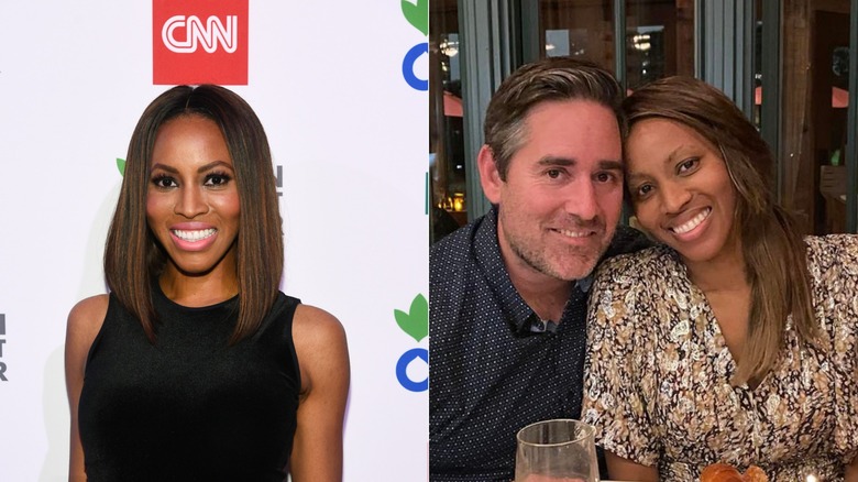 Zain Asher at a restaurant with her husband