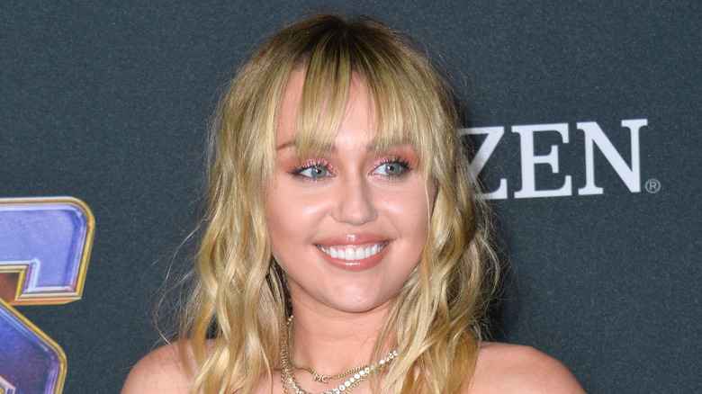 Miley Cyrus with bangs