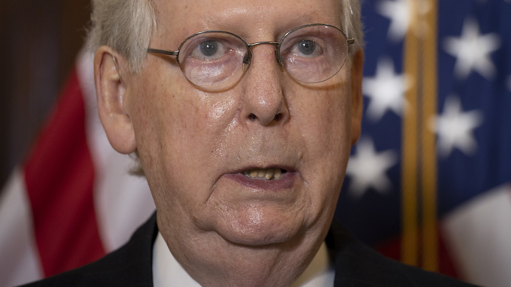 Mitch McConnell with his mouth open 