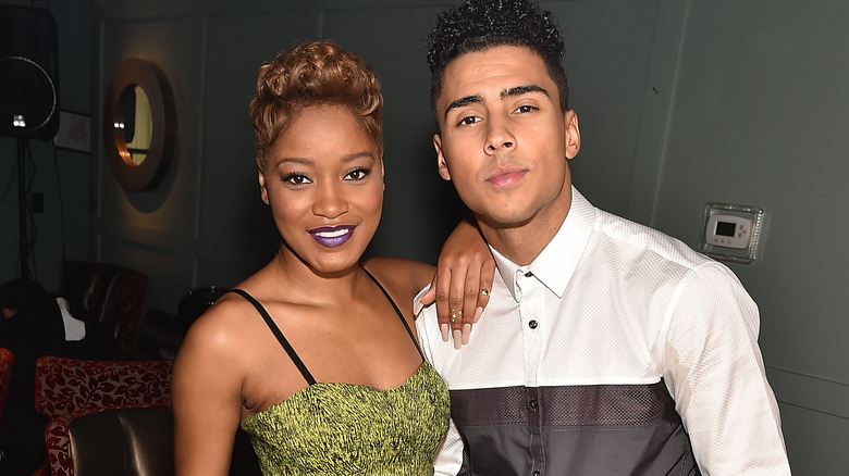 Keke Palmer posing with Quincy Brown