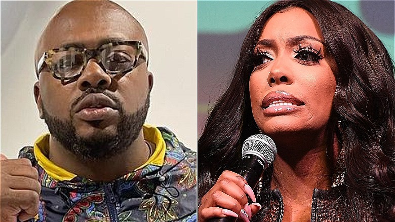 Dennis McKinley and Porsha Williams speaking in split image