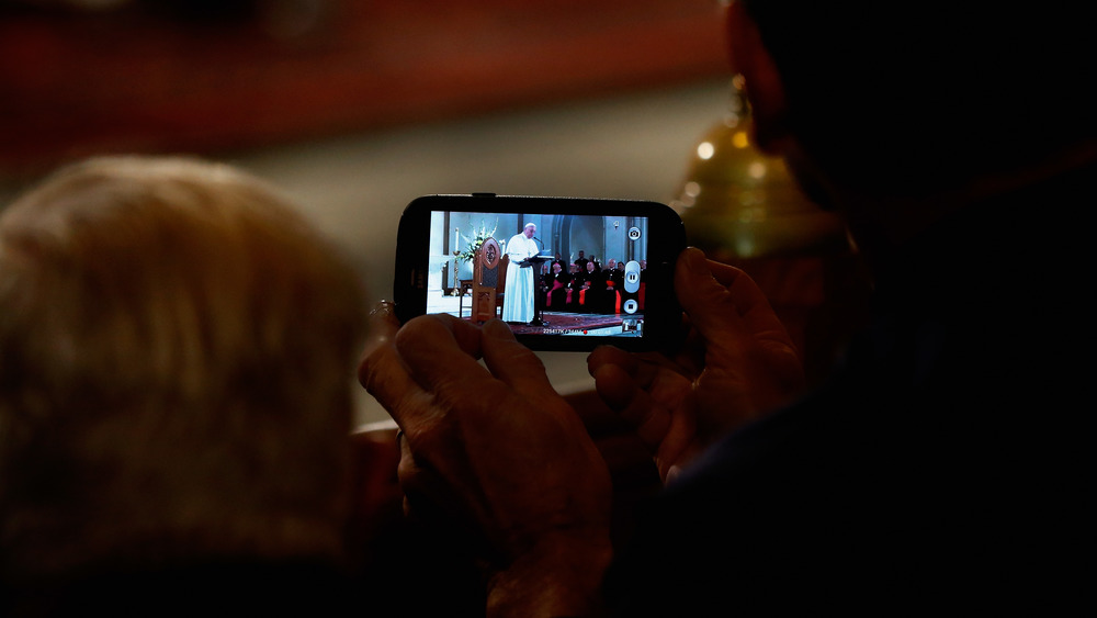 Pope Francis on smart phone