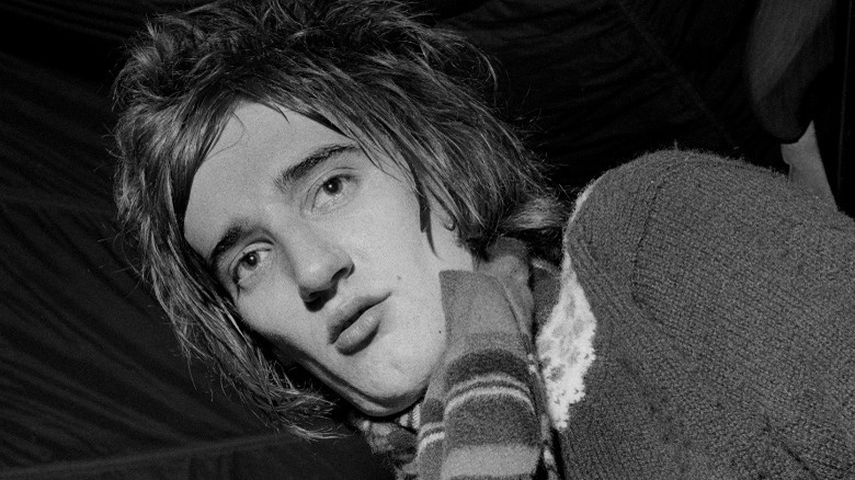 Rod Stewart wearing scarf