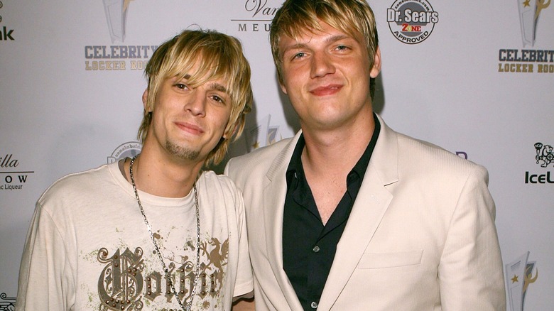 Nick Carter and Aaron Carter arriving at a party 