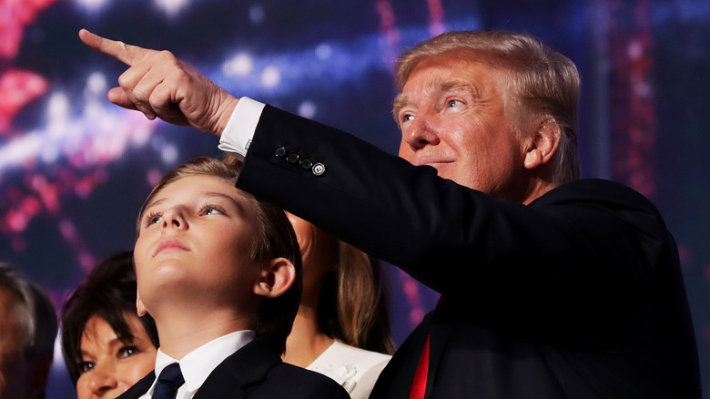 Barron and Donald Trump together