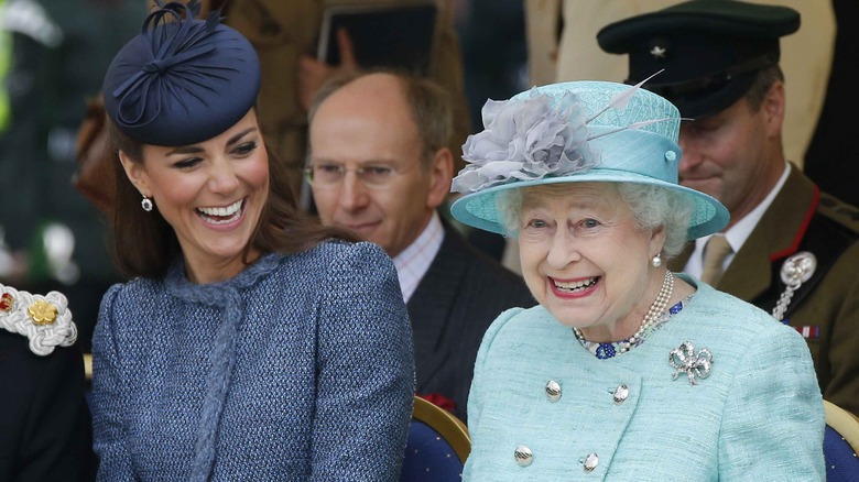 Kate Middleton and Queen Elizabeth laughing