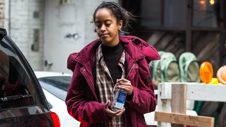 Malia Obama arriving at The Weinstein Company