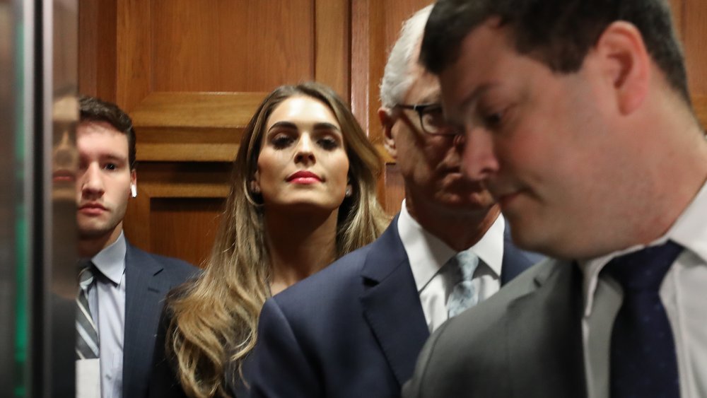 Hope Hicks in an elevator