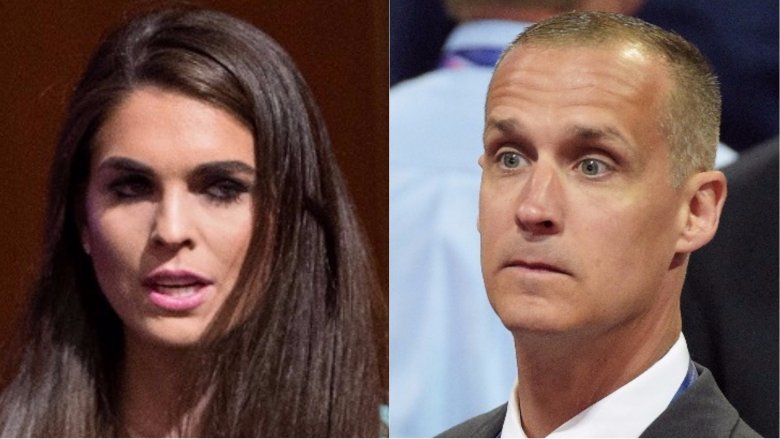 Split image of Hope Hicks and Corey Lewandowski