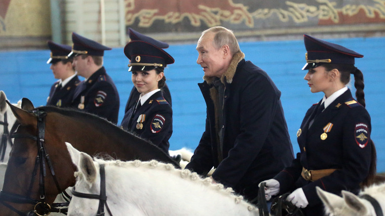 Vladimir Putin on a horse in March 2019.