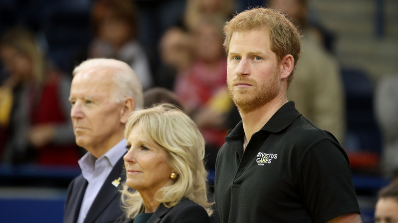 Joe Biden, Jill Biden and Prince Harry at event in 2021