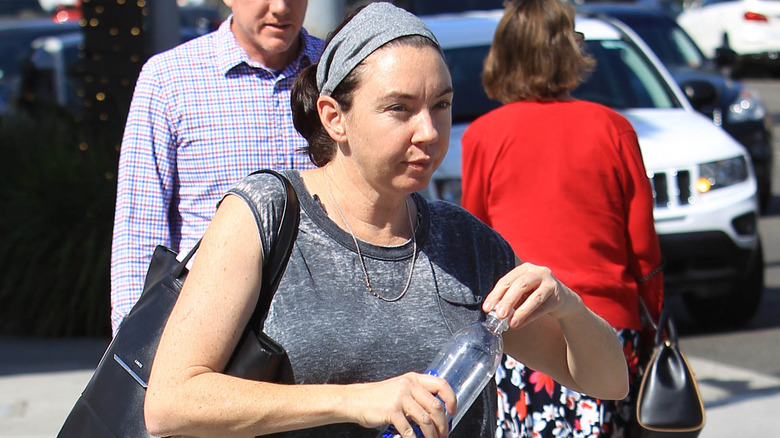 Stephanie Courtney walking on the street