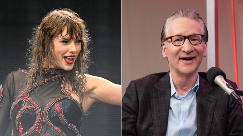 Taylor Swift, Bill Maher split image