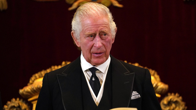 King Charles III, the former Prince of Wales, speaking