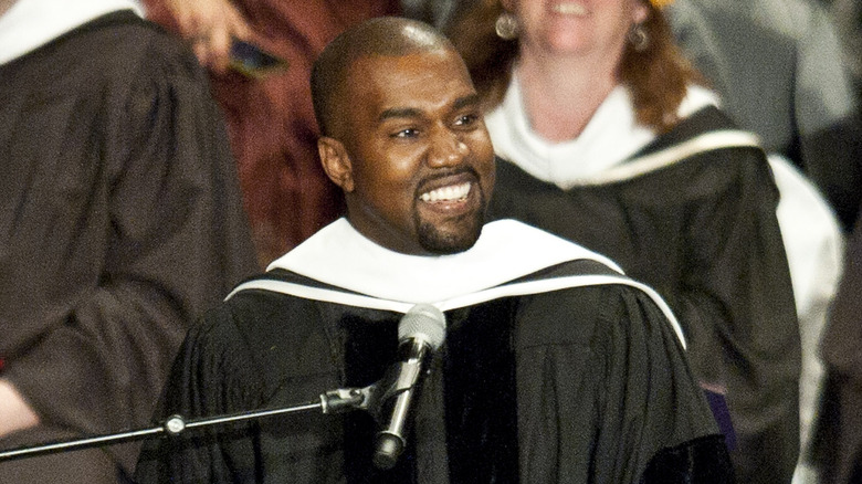 Kanye West receiving his honorary PhD 