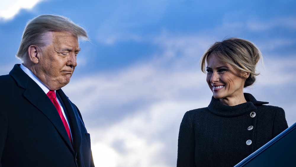 Donald Trump and Melania Trump leaving Washington, D.C. on Inauguration Day