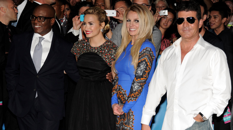 Britney Spears with Demi Lovato, Simon Cowell, L.A. Read