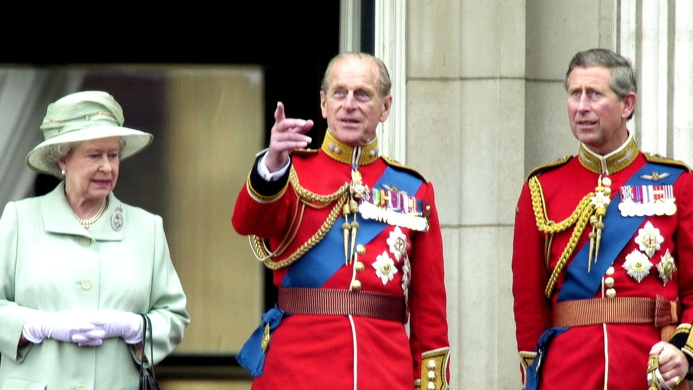 Queen Elizabeth II, Prince Philip, and Prince Charles together