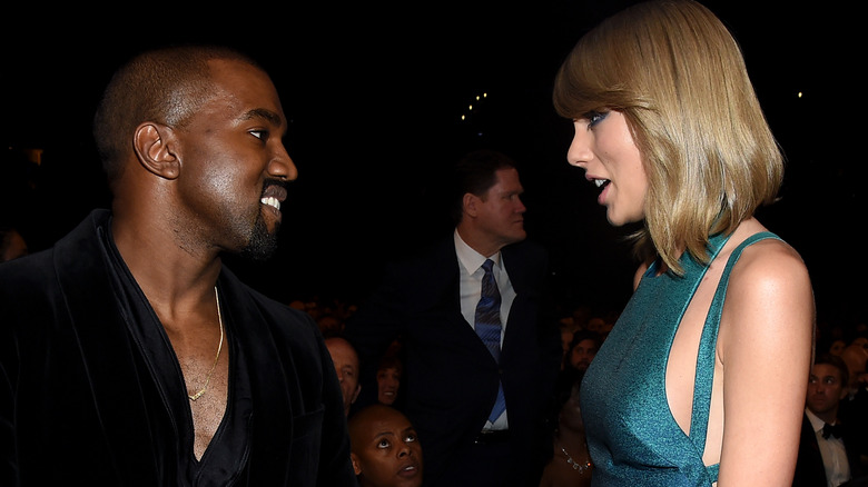 anye West and Taylor Swift attend The 57th Annual GRAMMY Awards