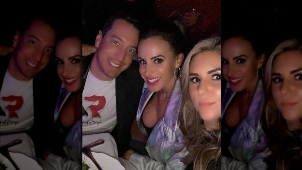 Kyle Busch, Samantha Busch, and Brandi Passante posing for a selfie on Instagram