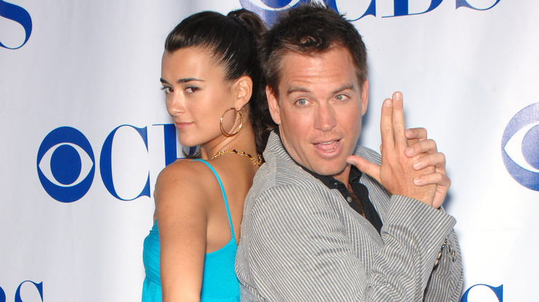 Michael Weatherly and Cote de Pablo pose together