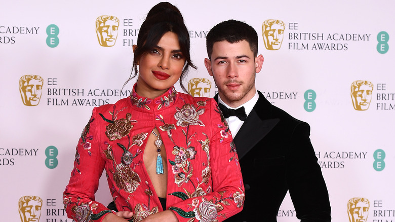 Nick Jonas and Priyanka Chopra on the red carpet