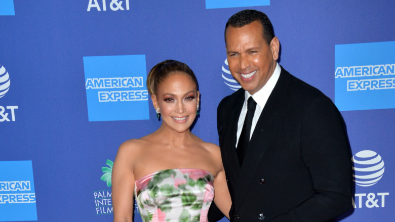 Jennifer Lopez and Alex Rodriguez red carpet 