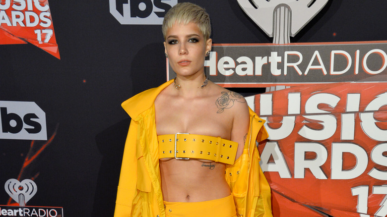 Halsey posing on the red carpet