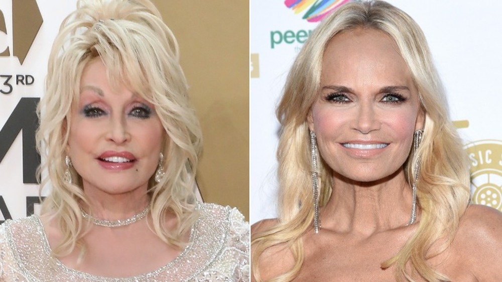 Dolly Parton and Kristin Chenoweth on a red carpet