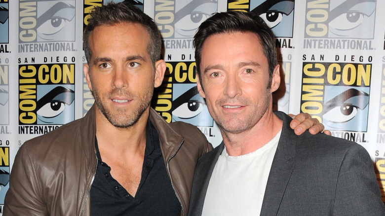 Ryan Reynolds and Hugh Jackman posing in 2015