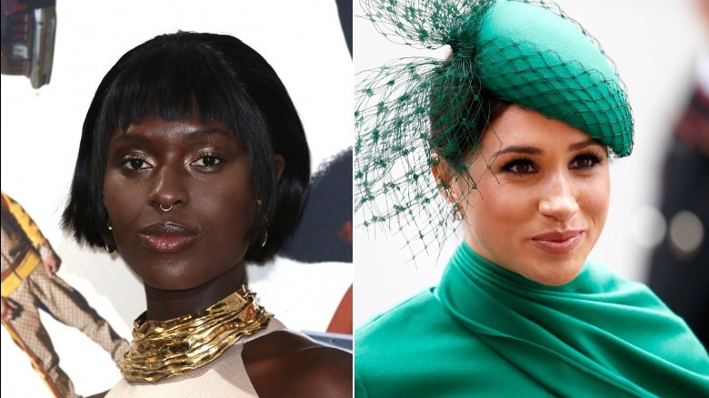 Jodie Turner-Smith at "Queen & Slim" premiere 2020 and Meghan Markle, Duchess of Sussex, at Commonwealth Day Service 2020 