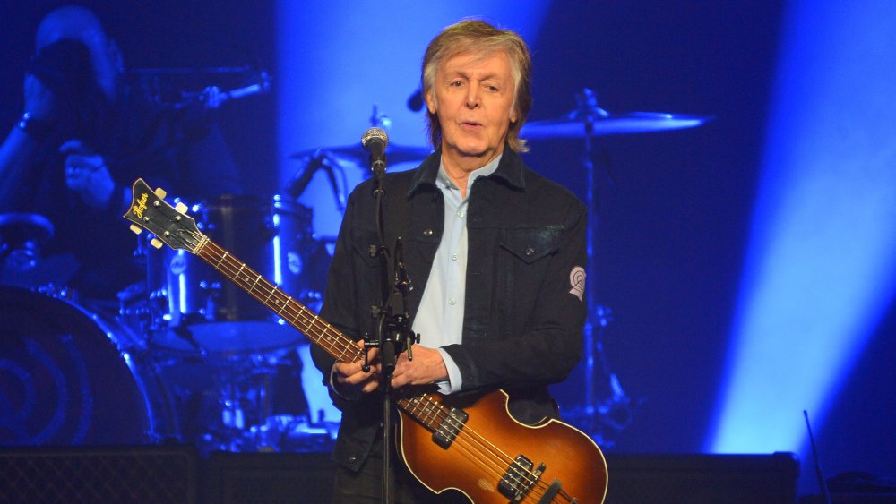 Paul McCartney performing at the O2 Arena in 2018