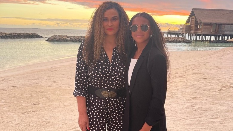 Blue Ivy Carter and Tina Knowles Lawson smiling