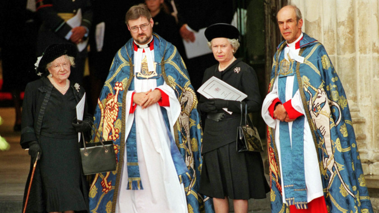 Queen Elizabeth II at Princess Diana's funeral