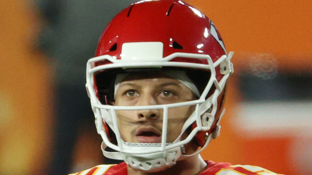 Patrick Mahomes staring