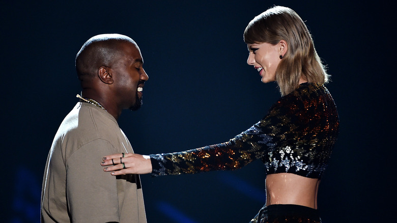 Kanye West and Taylor Swift onstage