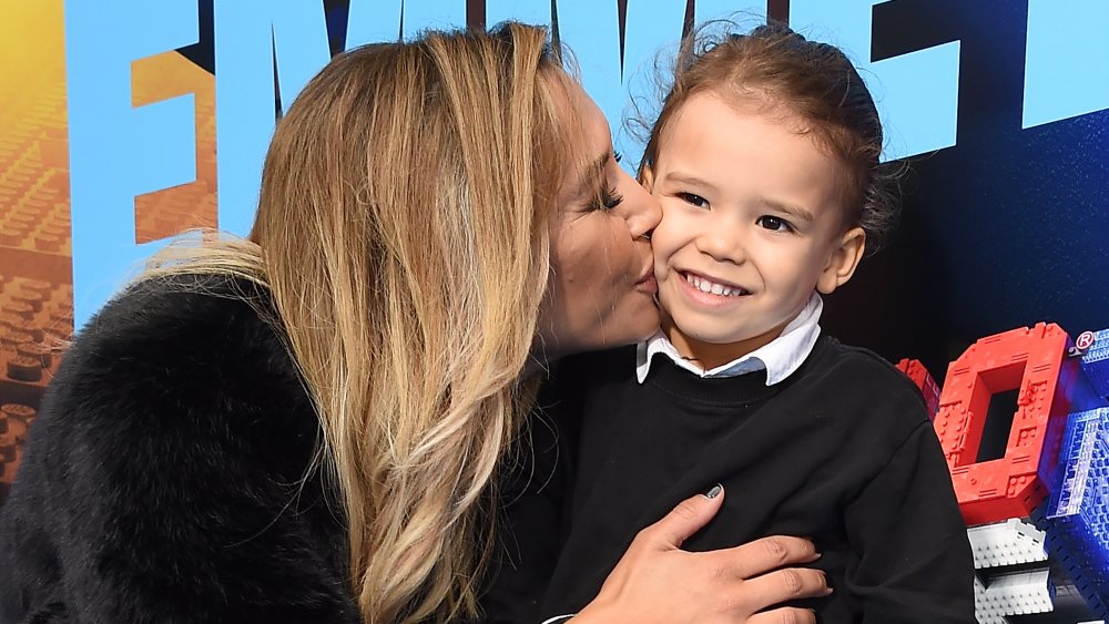 Naya Rivera kissing son Josey Hollis on the cheek