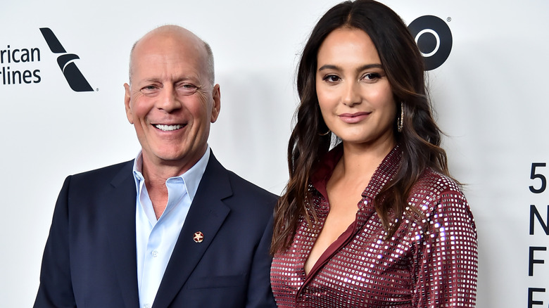 Bruce Willis and Emma Heming Willis smiling