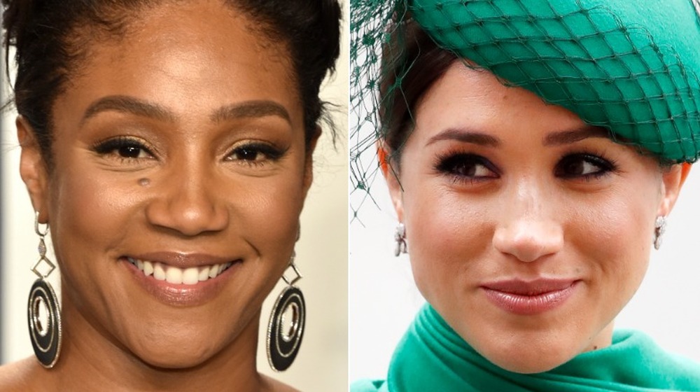 Tiffany Haddish and Meghan Markle smiling