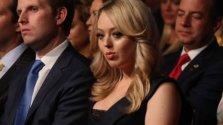 Tiffany Trump seated and posing