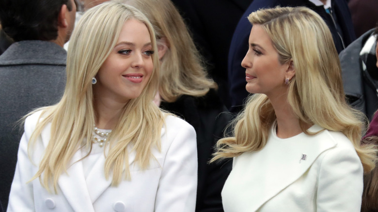 Tiffany and Ivana Trump smiling at each other