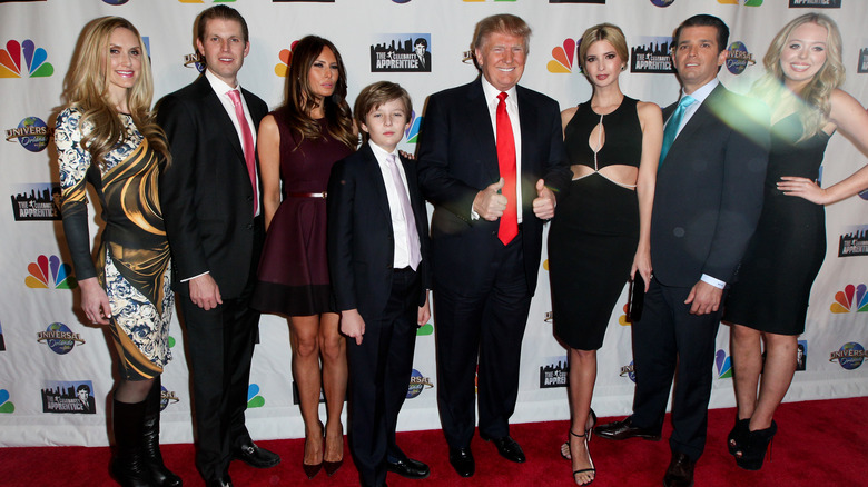 The Trump family posing together in 2015