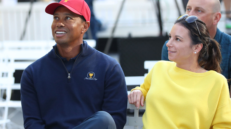 Tiger Woods and Erica Herman chat