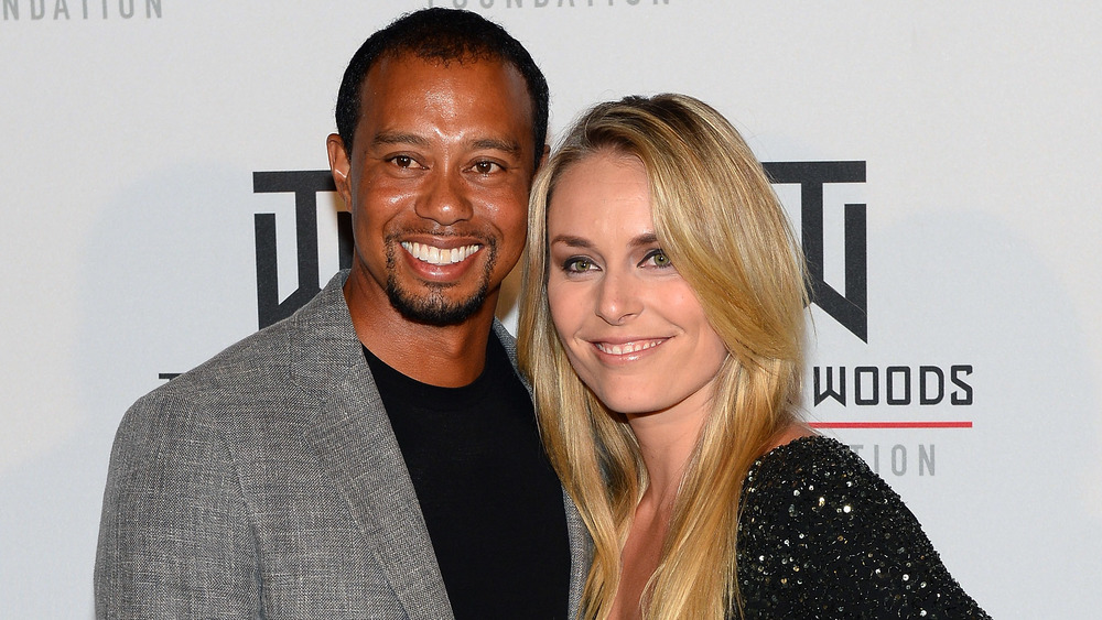 Tiger Woods and Lindsey Vonn pose for a photo