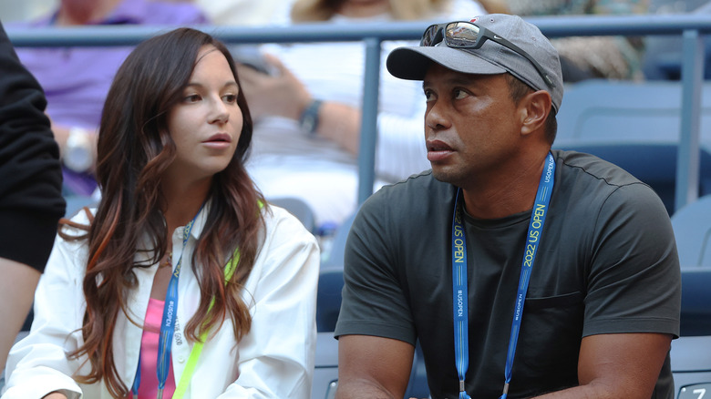 Erica Herman looking at Tiger Woods 