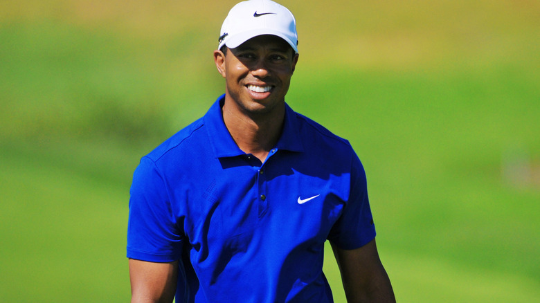 Tiger Woods smiling