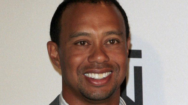 Tiger Woods smiles