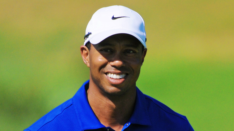 Tiger Woods smiles